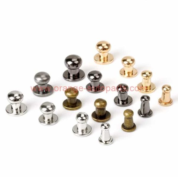 Factory Customized Bright Black Round Button Studs,Monk Head Screws,Leather Craft Belt Screws Solid Metal Studs Nail Rivets Diy Handmade For Belt