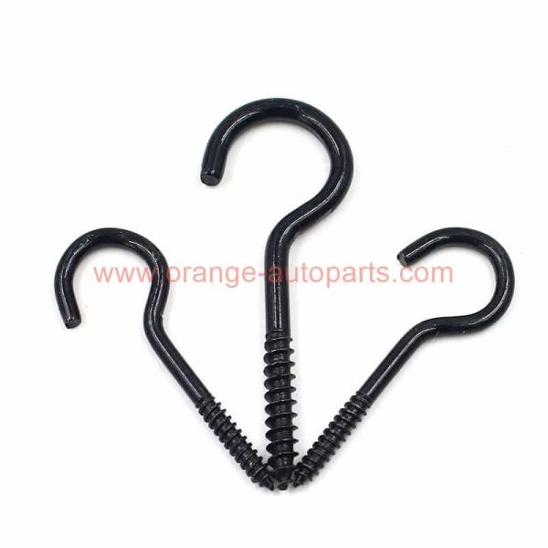 China Manufacturer Carbon Steel Copper Plated Open Eye Hook Screw 1#-16# Cup Screw Hooks Black