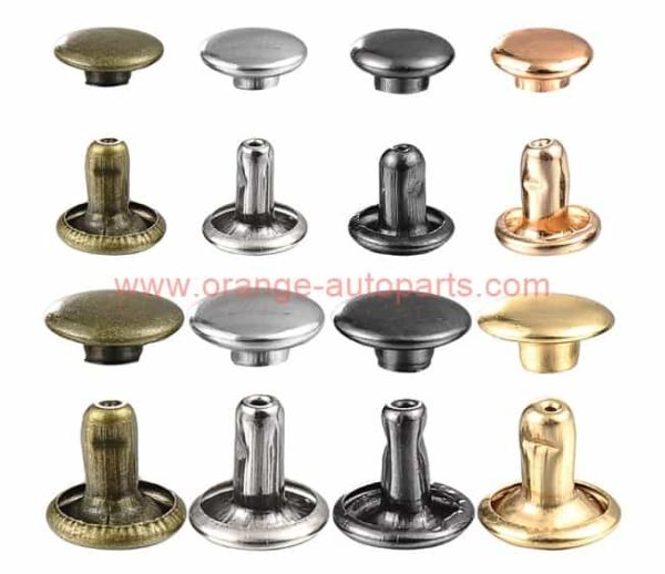 China Manufacturer Color Metal Double Cap Rivet Stud For Leather Craft Bag Shoe Handbag