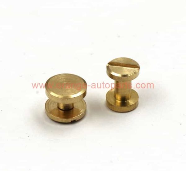 China Manufacturer Copper Brass Nickle Plated Chicago Screws For Belts,Clothes,Bags