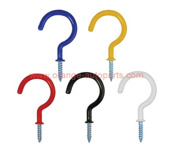 China Manufacturer Cup Hooks Screw Vinyl Coated Ceiling Wall Hanging Hooks Screw-in Hooks For Bathroom Kitchen Garden