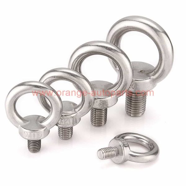 Factory Customized Din 580 Stainless Steel 304 Eye Lags With Round Ring Eyebolt Lifting Eye Bolts