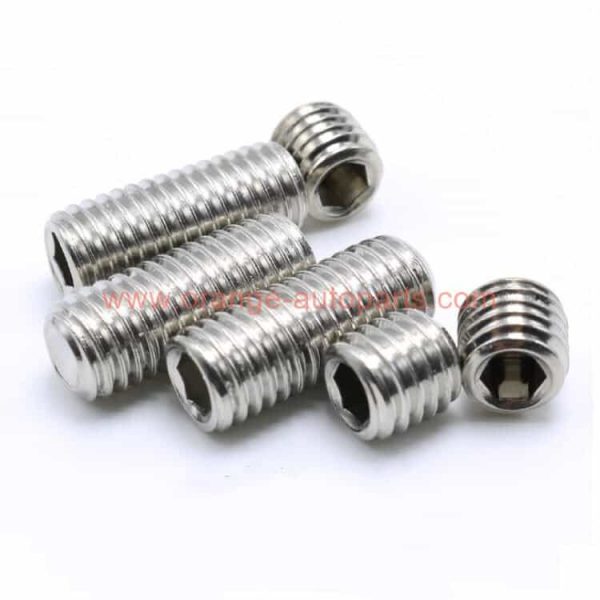 Wholesale Price Din 916 M2 M3 M4 M5 Stainless Steel Grub Screws Hex Socket Set Screw With Flat Cup Point