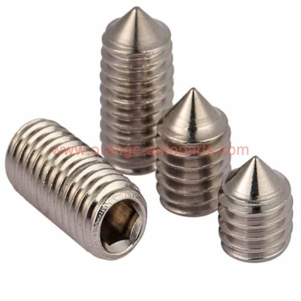 China Manufacturer Din914 M3*3/4/5/6/8/10/12 Stainless Steel 304 Hex Socket Cone Set Screw With Taper Point