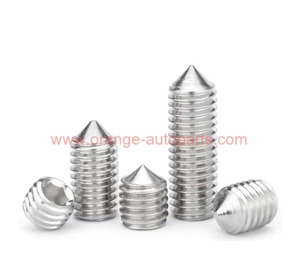 China Supplier Din914 Stainless Steel 304 Hexagon Socket Set Screws With Cone Point