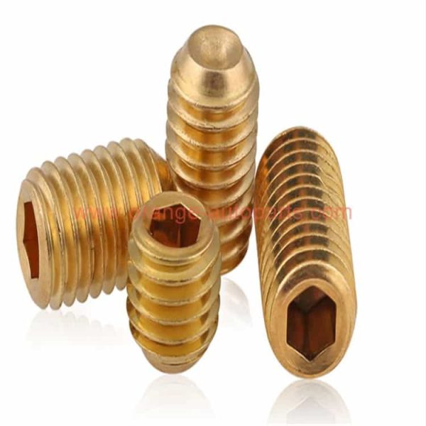 China Supplier Din916 Brass Set Screw M1.6 M2 M2.5 M3 M4 M5 M6 M8 Stainless Steel Headless Hex Socket Set Screw Grub Screw