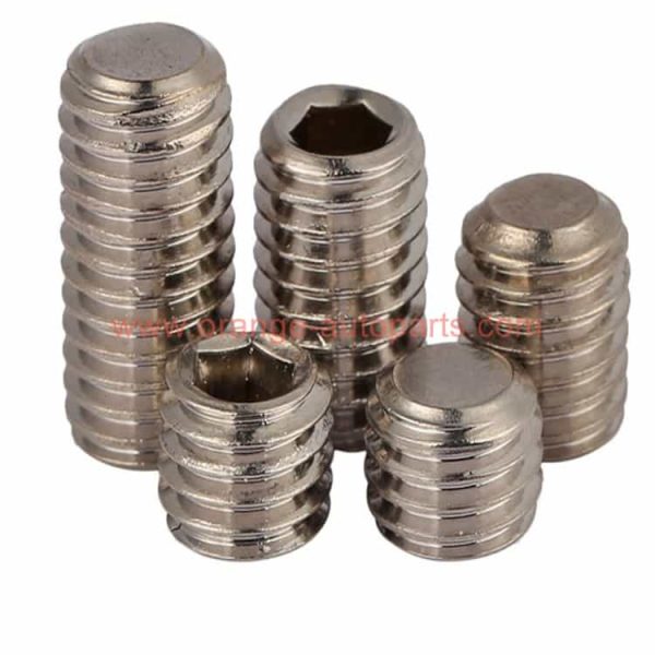 China Manufacturer Din916 Flat Set Screw 304 Stainless Steel Inner Hexagon Socket Set Screws With Flat Point Headless Grub Screw