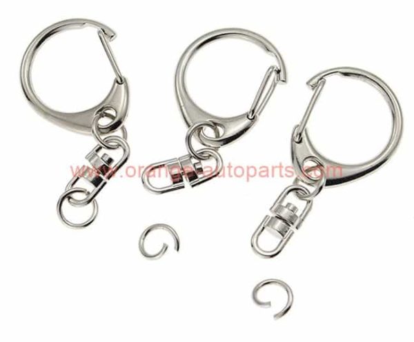 China Manufacturer Diy Metal D Snap Hook Split Keychain Key Ring With Chain