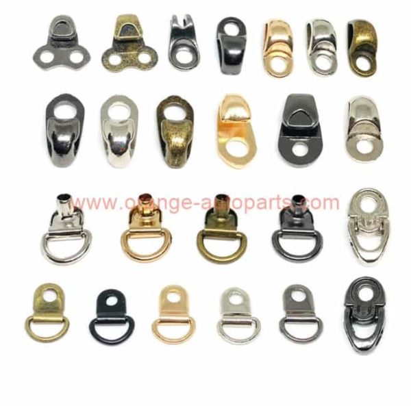 China Manufacturer Fashion Plated Rivet Hook Clips D Hook Rings For Handbag Accessories