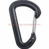 China Supplier Free Sample 56*35mm Black Small D Shape Plastic Carabiner Climbing Hooks