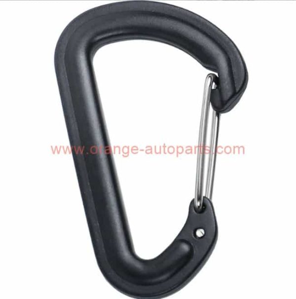 China Supplier Free Sample 56*35mm Black Small D Shape Plastic Carabiner Climbing Hooks