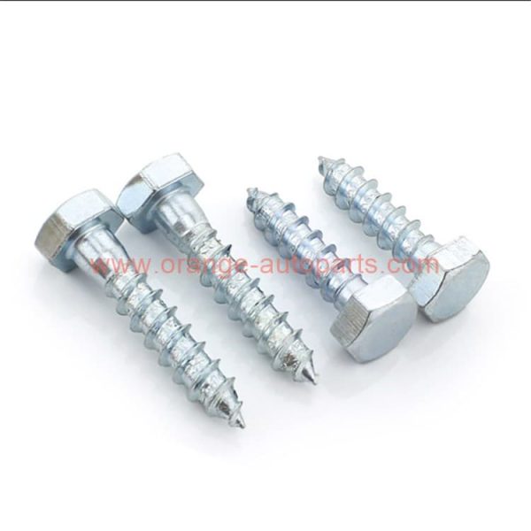 China Manufacturer Hexagon Head Wood Screw Din 571 Steel Zinc Plated 6x80mm