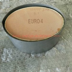 China Factory Honeycomb Filter Exhaust Ceramic Oval Catalyst 400 Cpsi With Metal Outside Canned Flat Catalytic Converter