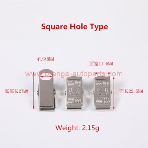 Factory Customized Hot Sell Swivel Metal Name Badge Holders Id Card Clips With Square Hole 8mm