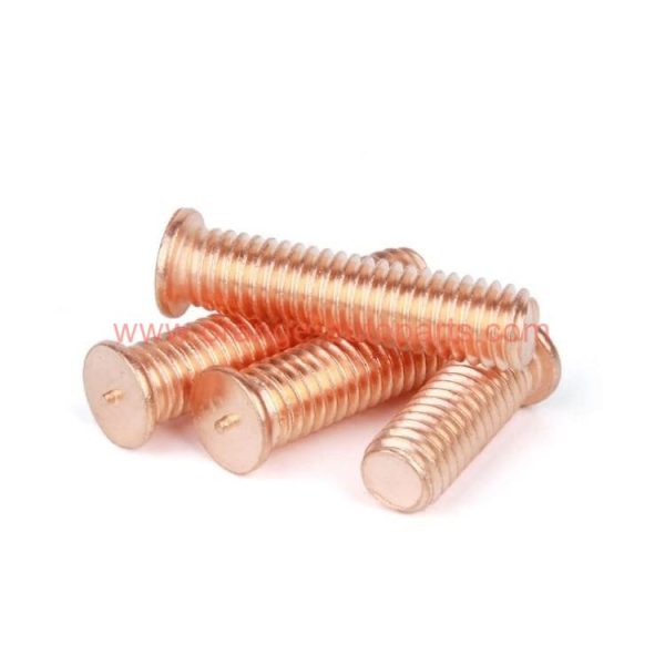 China Supplier Iso13918 Carbon Steel Copper Plating Flat Head Threaded Weld Studs M2.5-m10