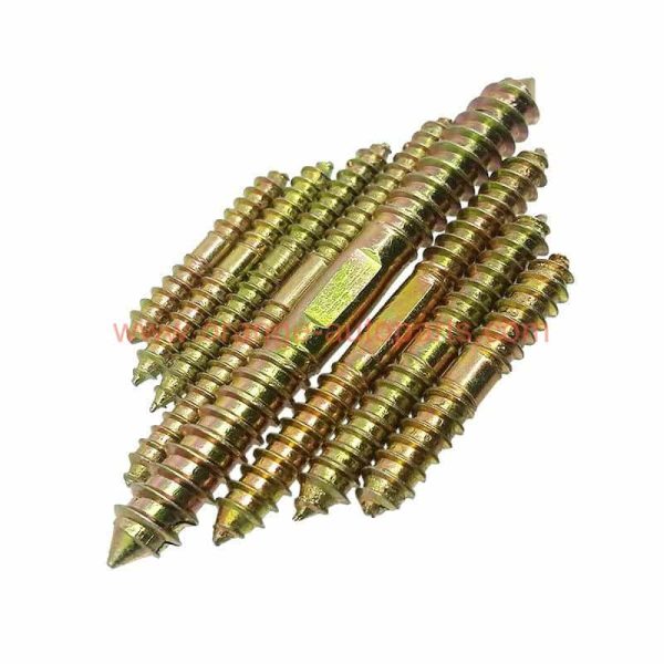 Factory Customized M10 Cheap Galvanized Double Sided Threaded Self Tapping Bolt Headless Wood Screw