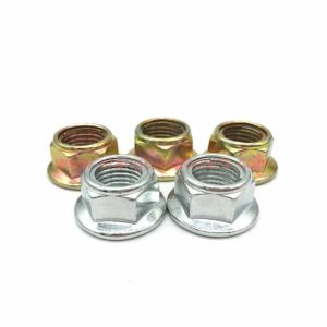 Factory Customized M16 Hex Flange Nuts Antiskid Hex Nut Yellow Blue Zinc Flange Nuts With Washer