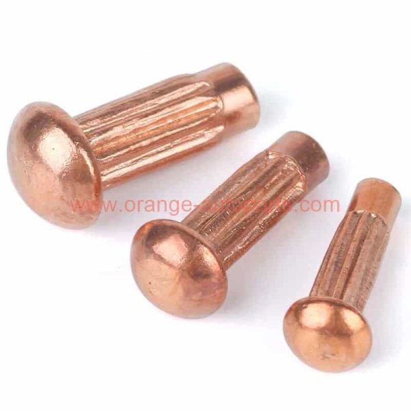 Factory Price M2 M2.5 M3 M4 Branding Rivet Copper Round Head Knurled Solid Rivets