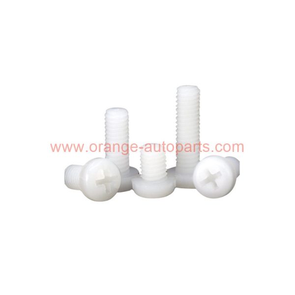 Wholesale Price M2-m8 Nylon Pa66 Plastic Screw Cross Recessed Round Pan Head Nylon Screw White