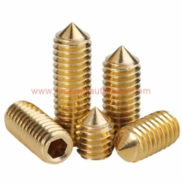 Wholesale Price M3 M4 M5 M6 Brass Hex Socket Cone Point Set Screw Spindle Door Handle Grub Screw