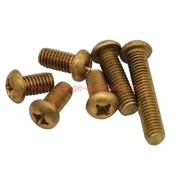 China Supplier M3 M4 M5 M6 M8 Brass Round Head Cross Recessed Machine Screws