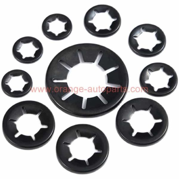 China Manufacturer M3 M4 M5 M6 M8 M10 M12 Heavy Duty 65mn Black Internal Tooth Star Locking Washer With Cap