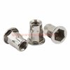 Factory Price M3 M4 M5 M6 M8 M10 M12 Stainless Steel 304 Flat Round Head Internal And External Half Hex Rivet Nut