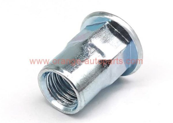 Factory Price M3 M4 M5 M6 M8 M10 M12 Zinc Plated Flat Round Head Open End Half Hexagon Rivet Nut