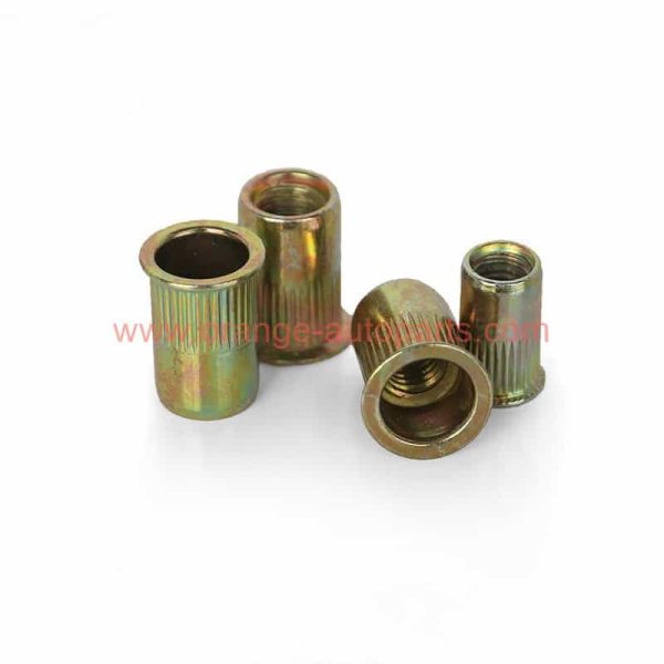 Factory Customized M3 M4 M5 M6 M8 M10 M12 Zinc Plated Steel Rivnut Flat Head Threaded Insert Blind Rivet Nut