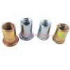 China Supplier M3 M4 M5 M6 M8 M10 White Zinc Flat Open Head Rivnuts Insert Rivet Nuts 1/4" 3/8" 5/16"