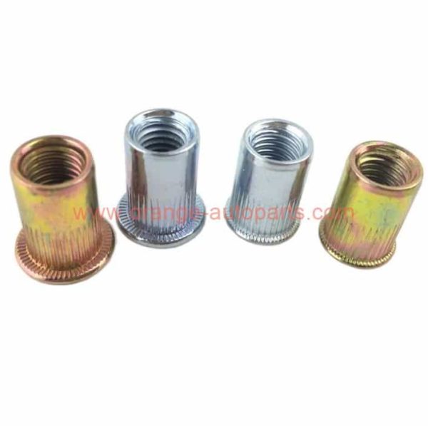 China Supplier M3 M4 M5 M6 M8 M10 White Zinc Flat Open Head Rivnuts Insert Rivet Nuts 1/4" 3/8" 5/16"