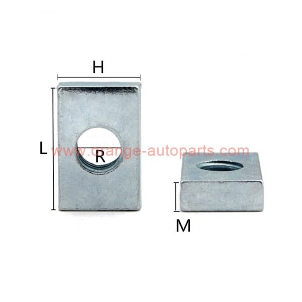 Wholesale Price M3 M4 M5 M6 M8 M10 Zinc Plated Steel Square Threaded Nut Rectangular Nuts