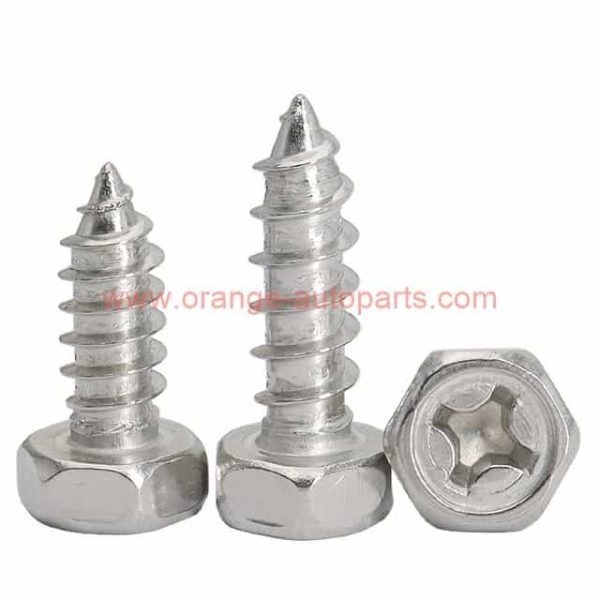 Wholesale Price M3 M4 M5 M6 M8 Stainless Steel 304 Cross Recessed Hexagon Head Self Tapping Screw