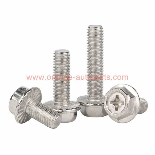 Factory Price M3 M4 M5 M6 M8 Stainless Steel 304 Cross Recessed Serrated Hex Flange Bolt And Screw