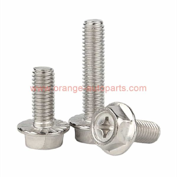 Factory Price M3-m8 Stainless Steel 304 Cross Recessed Hexagon Serrated Flange Head Bolt Screw