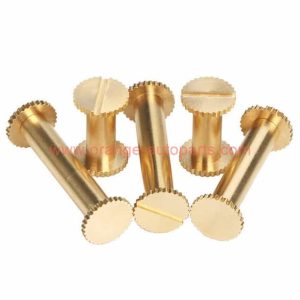 China Manufacturer M4 Brass Blank Flip Book Knurled Binding Post Book Screw