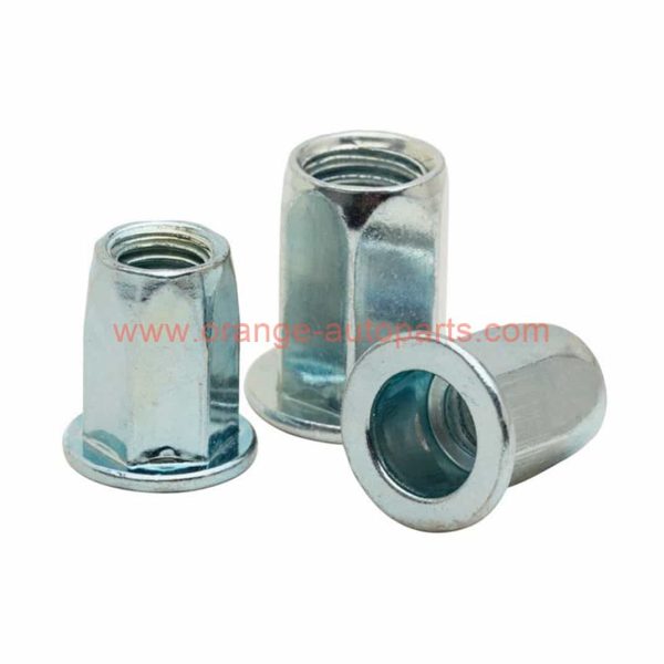 Factory Price M4 M5 M6 M8 M10 M12 Galvanized Open End Flat Round Head Full Hex Rivet Nut