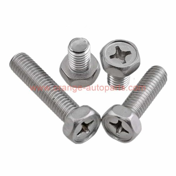 Factory Price M4 M5 M6 M8 Stainless Steel 304 Hexagon Bolts With Cross Recess On Head