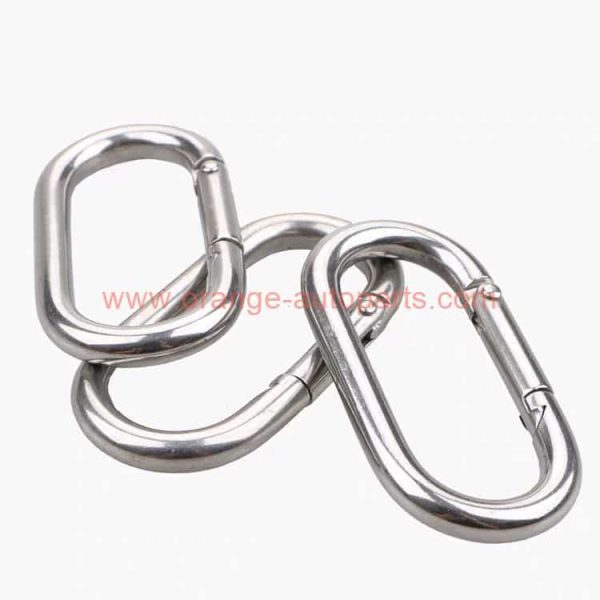 Factory Customized M5*50mm Straight Oval Spring Snap Hook Stainless Steel Carabiner