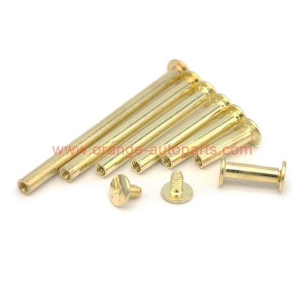 China Manufacturer M5 Brass Plated Phillips Chicago Screw Binding Posts For Scrapbook Photo Albums Binding,Leather Repair