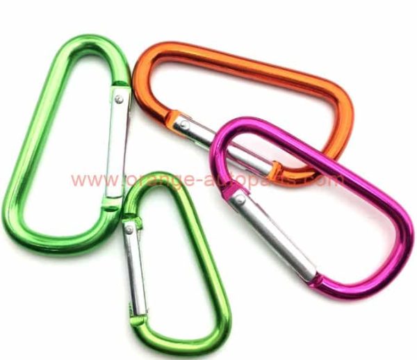 China Supplier M5 Cheap Aluminum Alloy D Spring Snap Buckle Key Chain Hook Carabiner