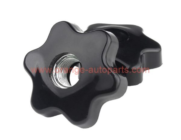 Factory Price M5 M6 M8 M10 M12 Black Bakelite Star Head Nut Through-hole Handle Plastic Adjustable Knob