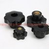 Factory Price M5 M6 M8 M10 M12 Brass Insert Female Thread Plastic Bakelite Star Clamping Knob Grip Handle