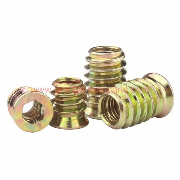 Wholesale Price M6 M8 1/4'' Wood Insert Nut Hex Socket Flat Head Threaded Inserts For Wood