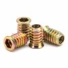 Factory Customized M6 M8 1/4 Inch Zinc Plated Countersunk Head Furniture Threaded Insert Nuts For Wood