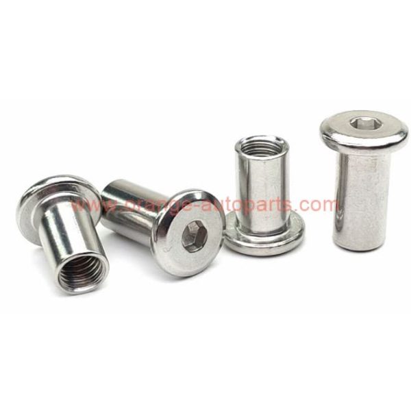 Factory Customized M6 M8 Jcn Furniture Fastener Stainless Steel 304 Hex Socket Sleeve Nut With Flat Head