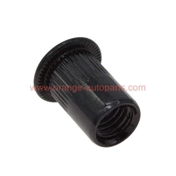 Wholesale Price M6 M8 M10 Carbon Steel Black Zinc Plated Flat Head Knurled Rivet Nuts