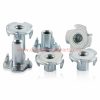 China Supplier M6 M8 M10 Din 1624 Galvanized 4 Claw Wood Inserts Tee Nut 4 Prong T Nuts