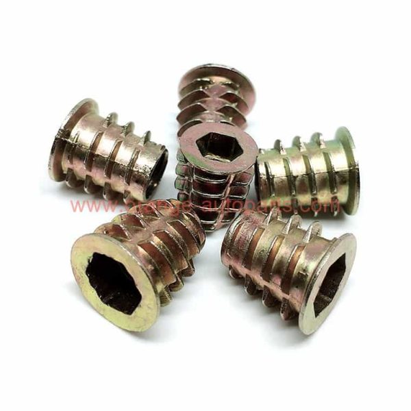 China Supplier M6 M8 M10 Hex Socket Flange Head Wood Furniture Threaded Inserts Nut