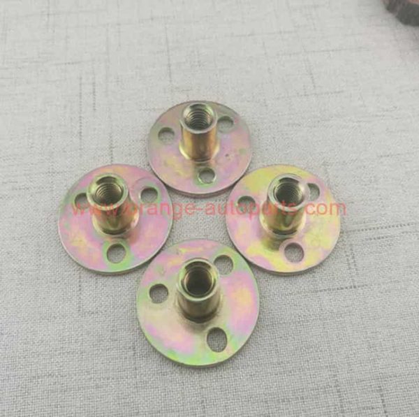 Factory Customized M6 M8 M10 M12 Furniture Fastener Connector T Nut Zinc Plated Three Hole Round Base Lock Nut